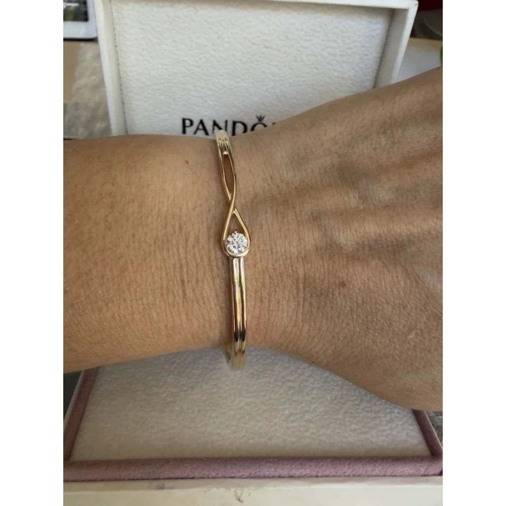 Pandora Infinite Lab-grown Diamond Bangle 0.25 carat tw 14k Gold Sz 1 (6 Inches) - Picture 3 of 14